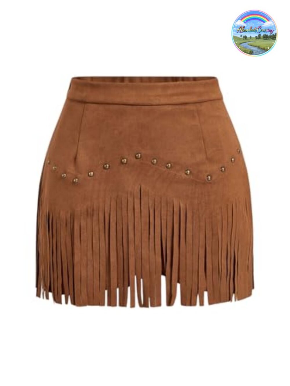 Suede Fringe Mini Skirt High Waist Cowgirl Western Country A-Line